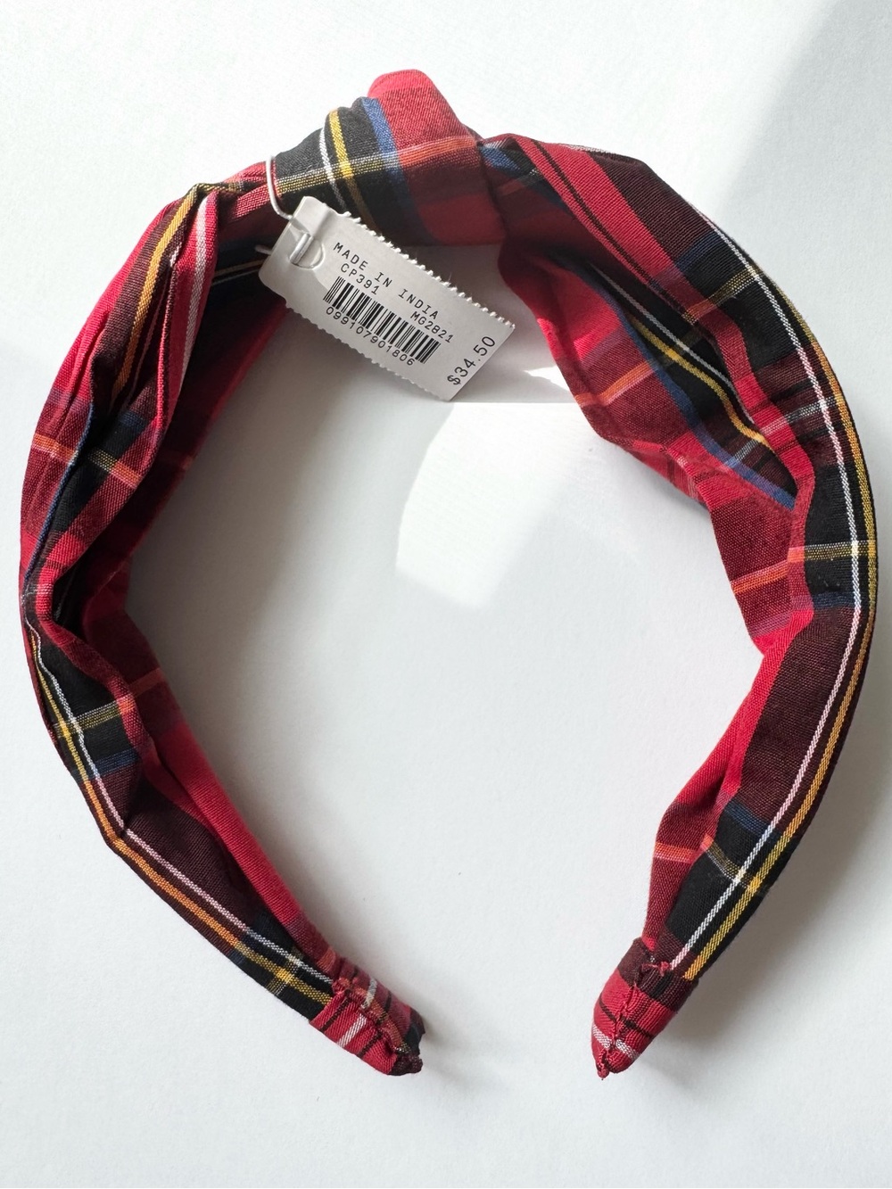 Crewcuts Girls' Red Tartan Knotted Headband - Picture 6 of 12